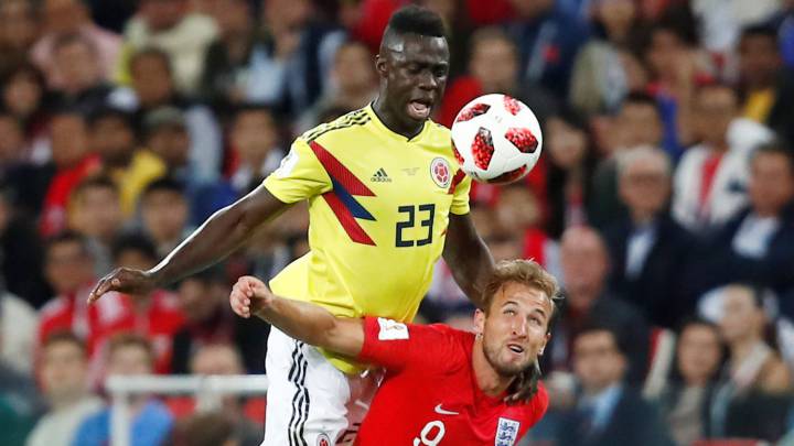 Dávinson Sánchez, defensor central de la Selección Colombia, debutó en una Copa del Mundo en el Mundial de Rusia 2018, con una buena actuación
