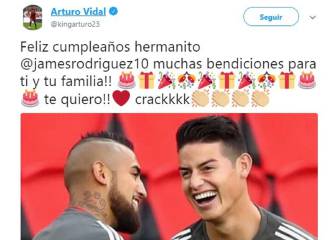 Ribery, Vidal, Bayern... Los mensajes a James por su cumpleaños