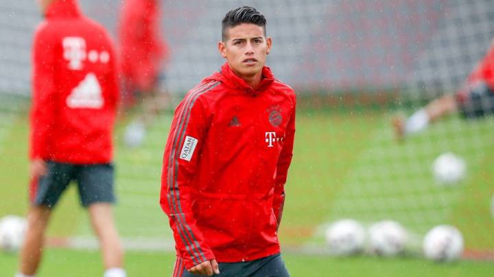 James Rodríguez en el entrenamiento de Bayern Múnich