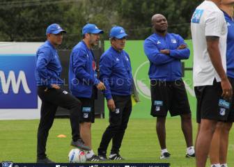 En imágenes, primera práctica de Pinto en Millonarios