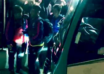 El momento de la llegada de Colombia a su hotel en Lima