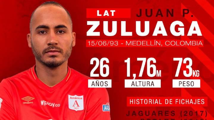 El lateral izquierdo, Juan Pablo Zuluaga es nuevo jugador del América de Cali