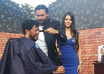 ¡Rene Higuita cumplió! Así se cortó el pelo en el Atanasio