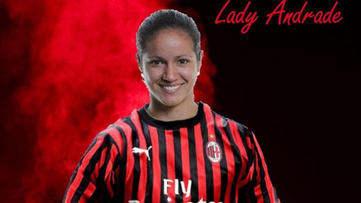 Lady Andrade es presentada como jugadora de Milan