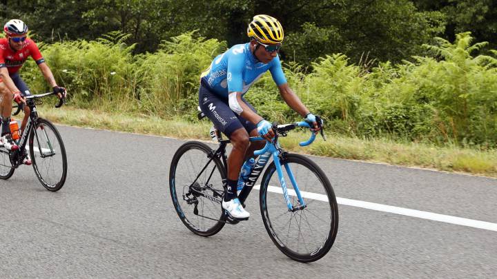 Nairo Quintana se metió en la fuga de la etapa 15 y trabajó para Mikel Landa que llegó al grupo de escapados para descontar tiempo con los favoritos