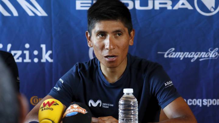 Nairo Quintana en rueda de prensa en el día de descansa del Tour de Francia 
