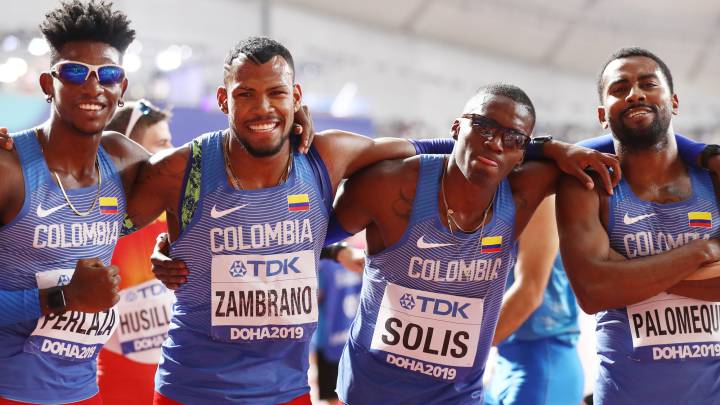 Jorge Alejandro Perlaza, Diego Palomeque, Jhon Alexander Solís y Anthony Zambrano, clasificaron a la final de los 4x400 metros planos en Doha 2019