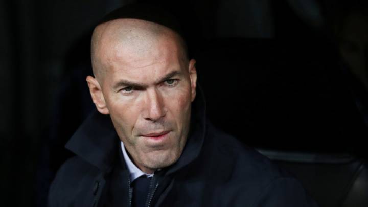 Zidane, en el partido entre Real Madrid y James Rodríguez