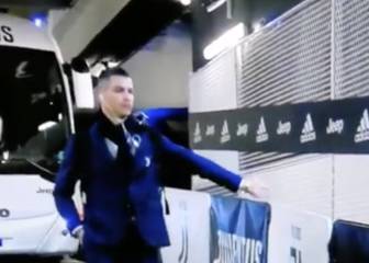 La broma de Cristiano por el coronavirus al entrar al estadio: