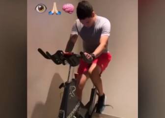 Juanfer Quintero continua su entrenamiento en bici estática