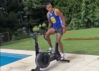 Villa y su entreno desde casa: Bicicleta estática y circuito