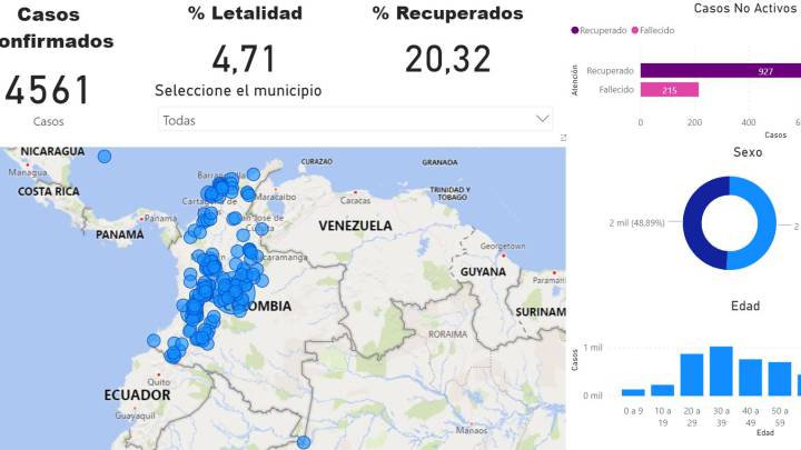 Mapa de casos y muertes por coronavirus por departamentos en Colombia: hoy, 24 de abril