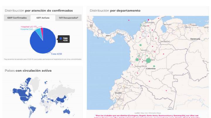 Mapa de casos y muertes por coronavirus por departamentos en Colombia: hoy, 30 de abril