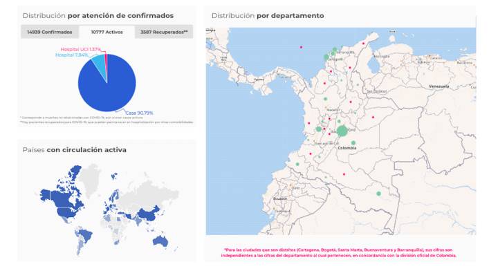 Mapa de casos y muertes por coronavirus por departamentos en Colombia: hoy, 17 de mayo