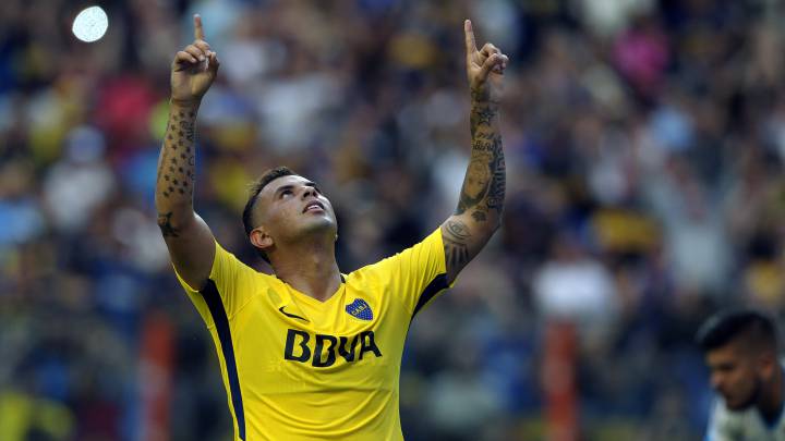Edwin Cardona en su etapa en Boca Juniors