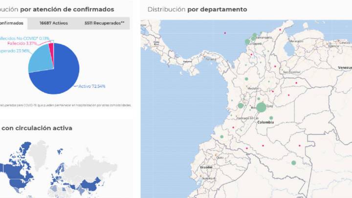Mapa de casos y muertes en Colombia por coronavirus de este 28 de mayo