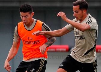 James, activo en la segunda práctica grupal del Madrid