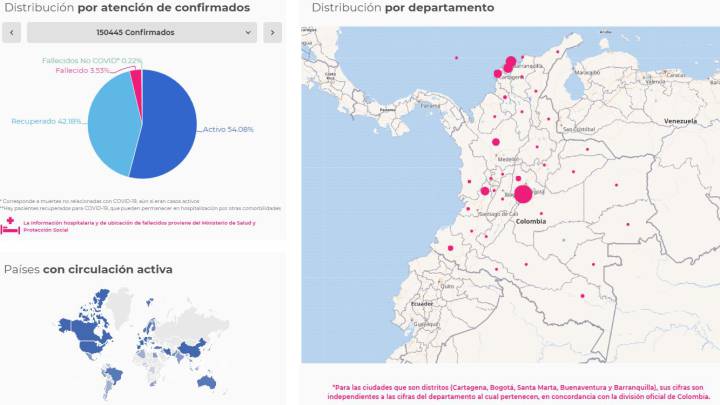 Mapa de casos y muertes por coronavirus por departamentos en Colombia: hoy, 13 de julio