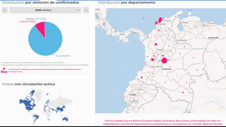 Mapa de casos y muertes por coronavirus por departamentos en Colombia: hoy, 14 de julio
