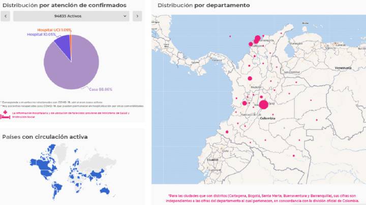Mapa de casos y muertes por coronavirus por departamentos en Colombia: hoy, 18 de julio