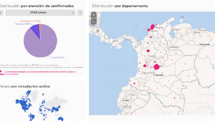 Mapa de casos y muertes por coronavirus por departamentos en Colombia: hoy, 19 de julio