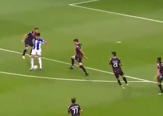 Medio gol de Luis Díaz con su imponente pase de taco