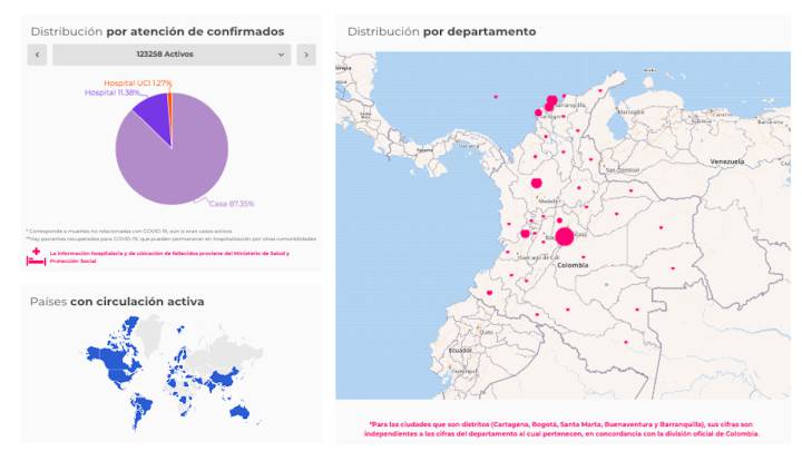 Mapa de casos y muertes por coronavirus por departamentos en Colombia: hoy, 30 de julio