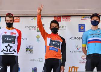 Egan Bernal en lo más alto del podio de la Ruta de Occitania