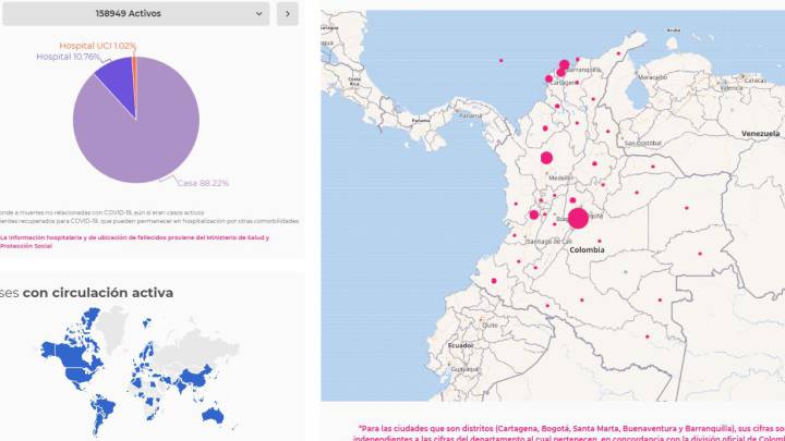 Mapa de casos y muertes por coronavirus por departamentos en Colombia: hoy, 9 de agosto