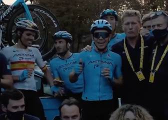 Celebración de Superman y el Astana por hacer un buen Tour
