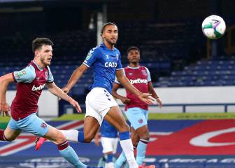 Everton golea al West Ham y sigue en la Carabao Cup