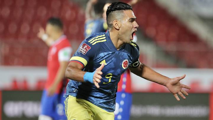 Colombia se lleva el empate en Chile con gol de Falcao al final