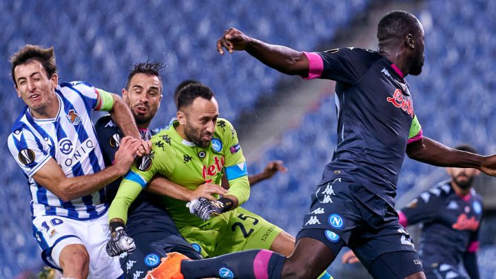 David Ospina, portero del Napoli, estuvo los 90 minutos en la victoria del equipo italiano 0-1 ante la Real Sociedad, siendo uno de los destacados