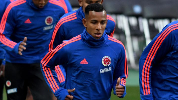 Sebastián Villa durante un entrenamiento con la Selección Colombia.