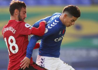 James, sin brillo en derrota de Everton ante el United