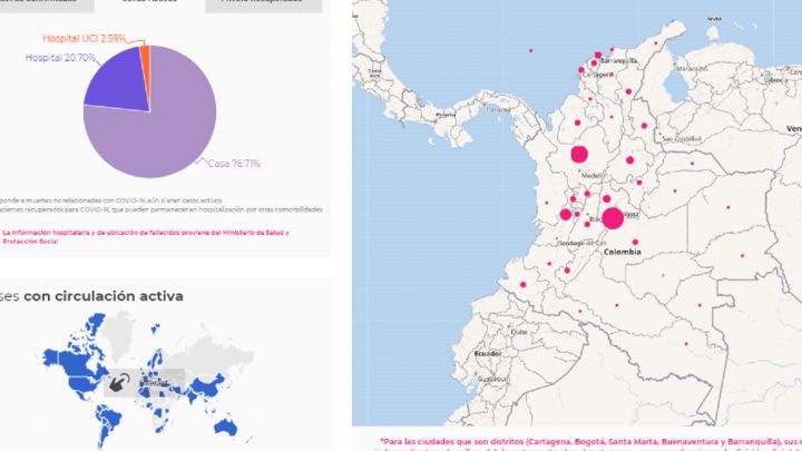 Mapa de casos y muertes por coronavirus por departamentos en Colombia: hoy, 25 de diciembre