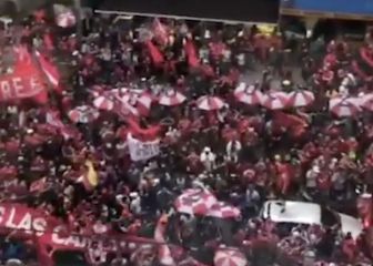 El multitudinario recibimiento de hinchas al América de Cali