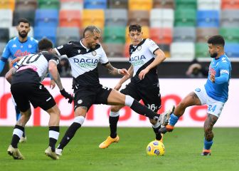 Napoli se lleva los tres puntos ante Udinese
