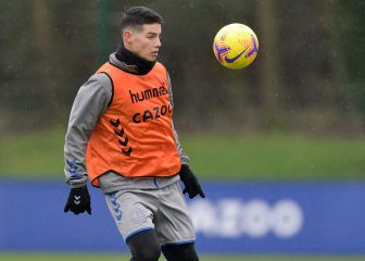 El último entrenamiento de Yerry Mina y James Rodríguez