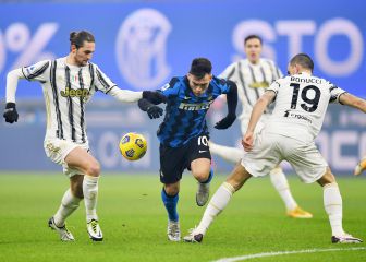 Inter vence a Juventus con goles de Vidal y Barella