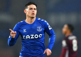 Golazo de James en empate entre Everton y Leicester