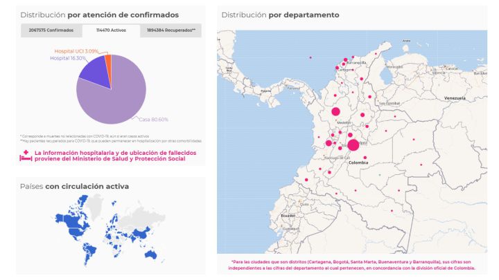 Mapa De Casos Y Muertes Por Coronavirus Por Departamentos En Colombia Hoy 28 De Enero As Colombia