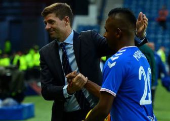 Steven Gerrard, orgulloso por la madurez de Alfredo Morelos