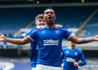 Alfredo Morelos, campeón de la Liga de Escocia con Rangers