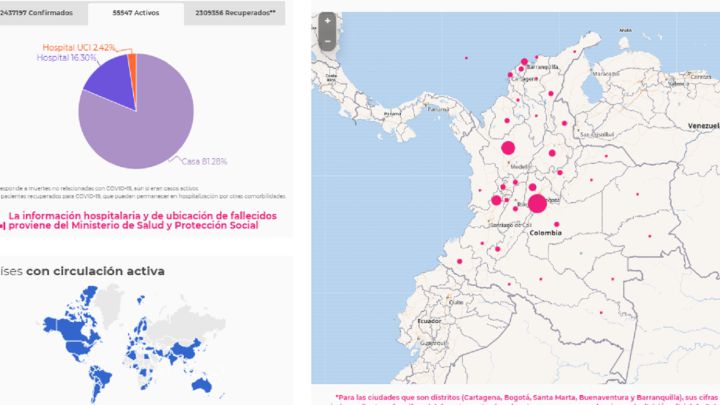 Mapa de casos y muertes por coronavirus por departamentos en Colombia: hoy, 4 de abril