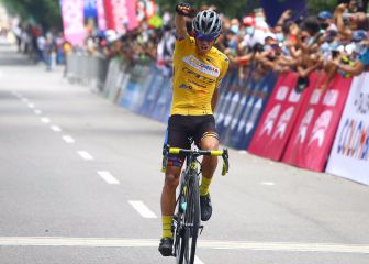 Llegada de Jesús Peña para ganar primera etapa