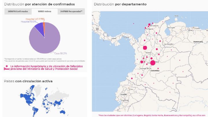 Mapa de casos y muertes por coronavirus por departamentos en Colombia: hoy, 18 de abril