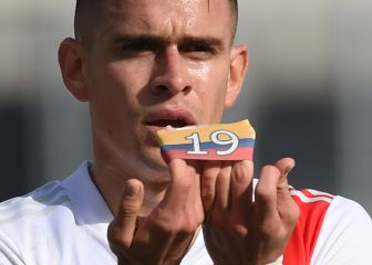 Rafael Santos Borré dedica su gol ante Aldosivi a Colombia