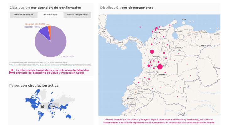Mapa de casos y muertes por coronavirus por departamentos en Colombia: hoy, 12 de mayo