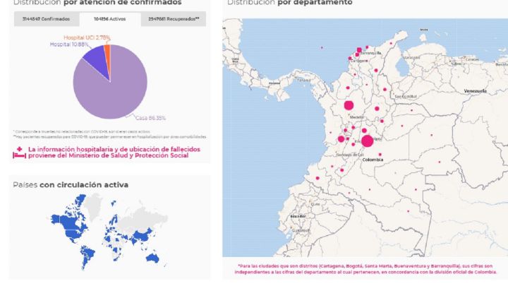 Mapa de casos y muertes por coronavirus por departamentos en Colombia: hoy, 19 de mayo